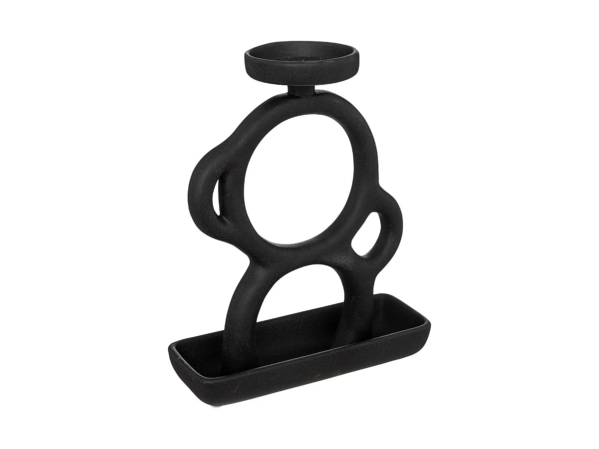 Bougeoir silhouette en Céramique Noire H 26,5 cm