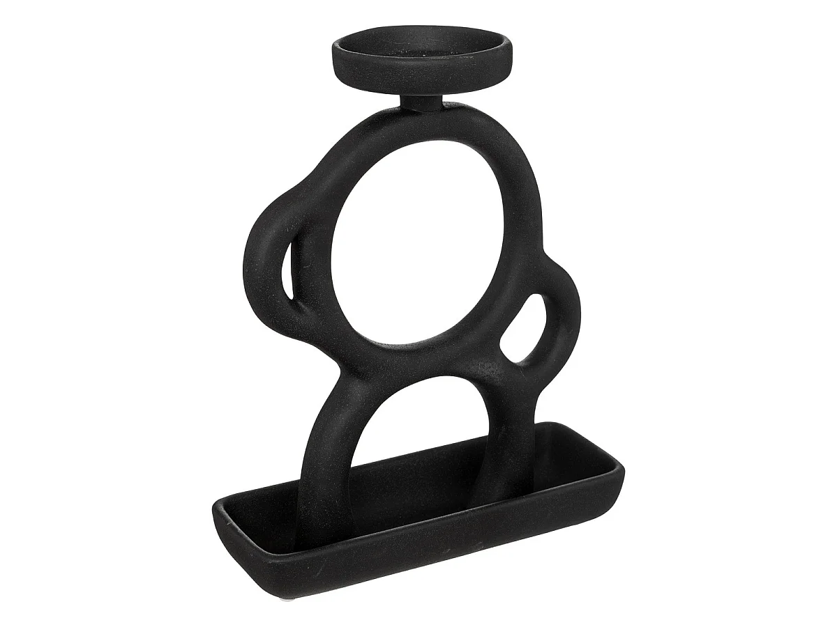 Bougeoir silhouette en Céramique Noire H 26,5 cm