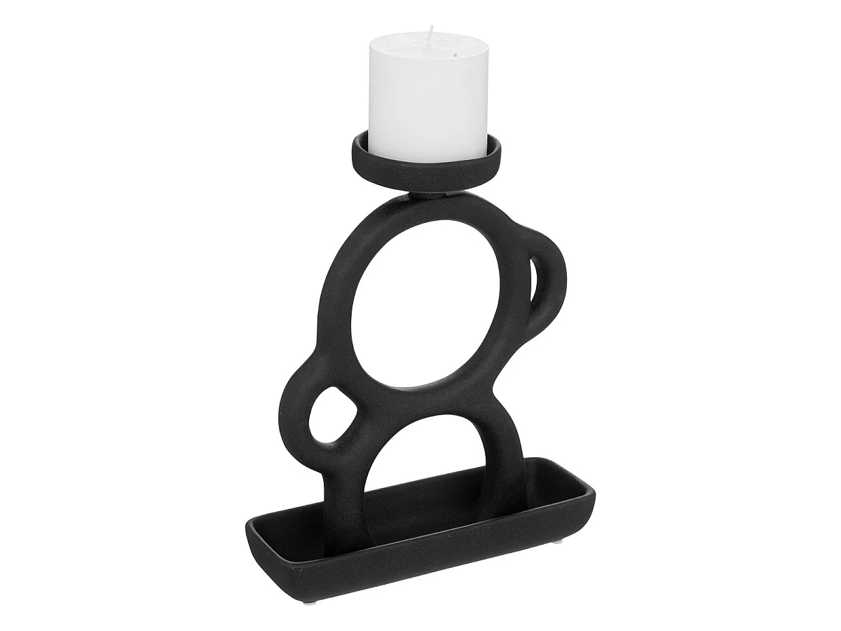 Bougeoir silhouette en Céramique Noire H 26,5 cm