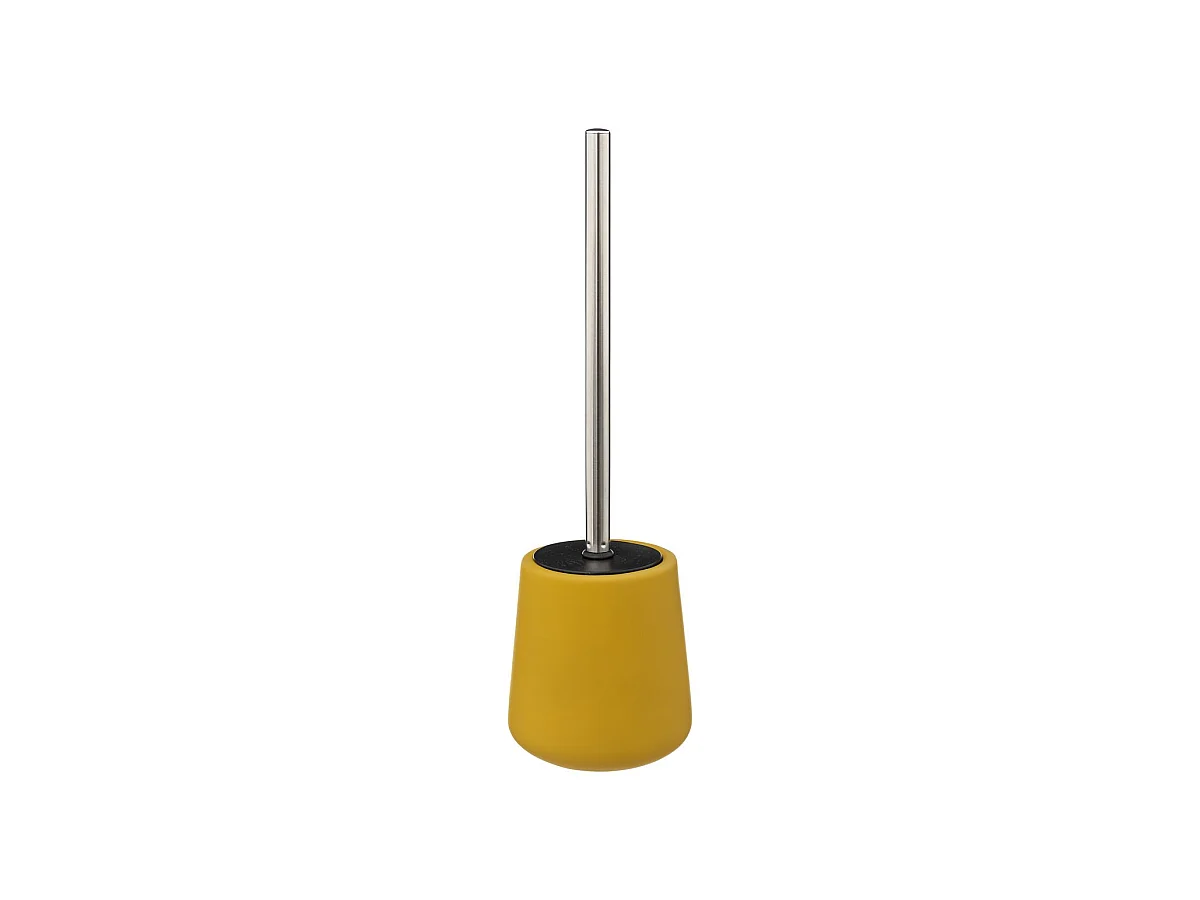 Brosse WC avec support en céramique Jaune moutarde