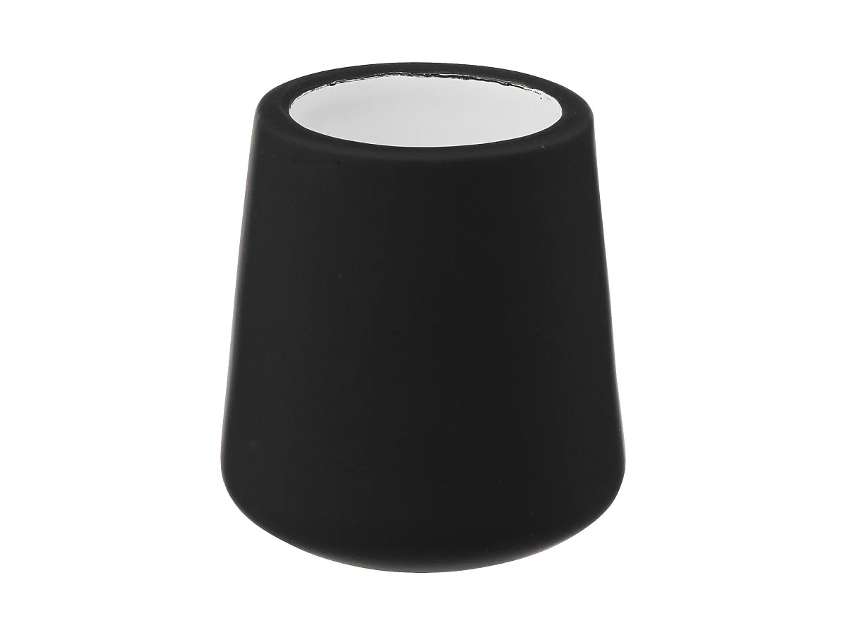 Brosse WC avec support en céramique Noir mat