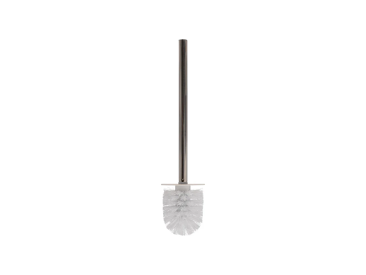 Brosse WC avec support en Inox et Résine Blanc mat