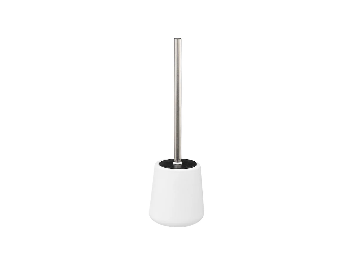 Brosse WC avec support en céramique Blanc mat