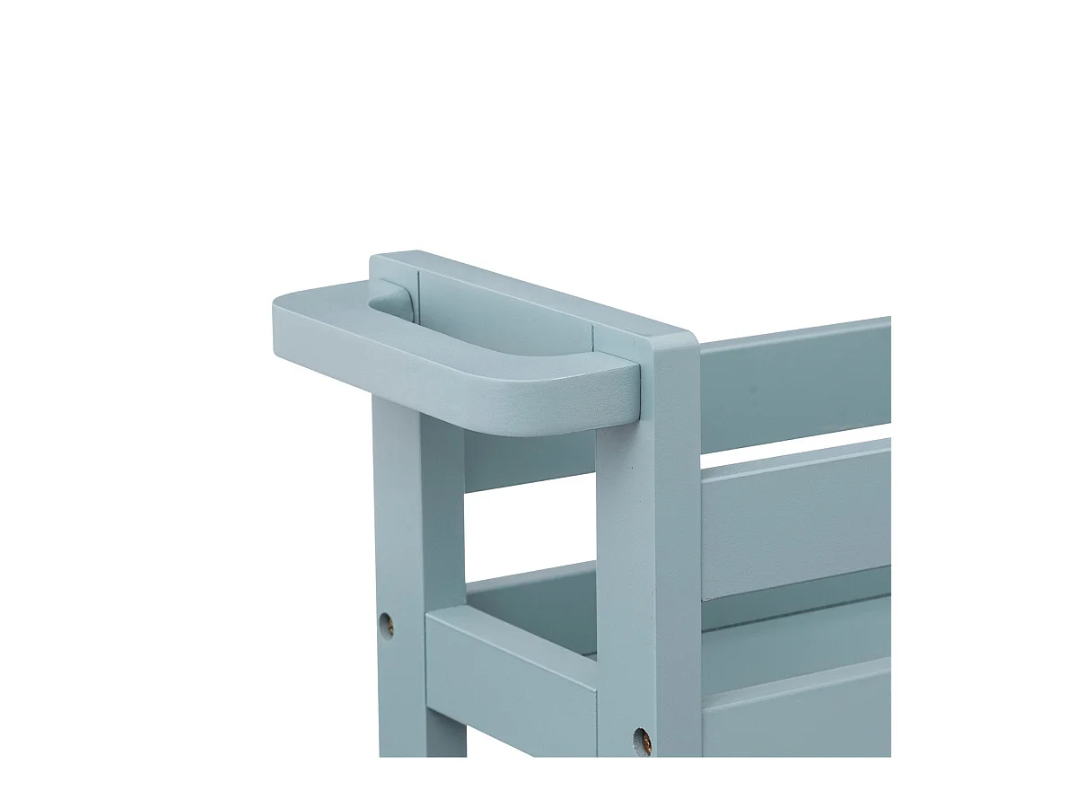 Desserte roulante 3 niveaux Bleu artic H 75 cm idéale pour les petits espaces