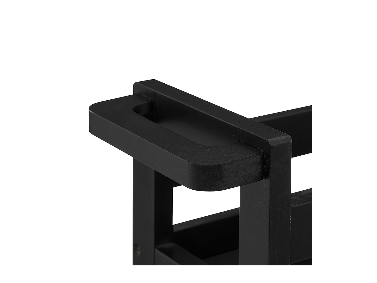 Desserte roulante 3 niveaux Noir Khol  H 75 cm idéale pour les petits espaces