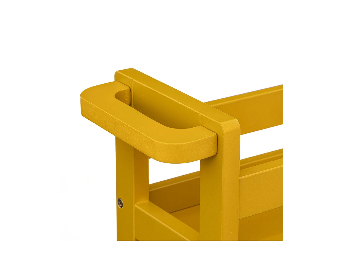 Desserte roulante 3 niveaux Jaune Moutarde H 75 cm idéale pour les petits espaces