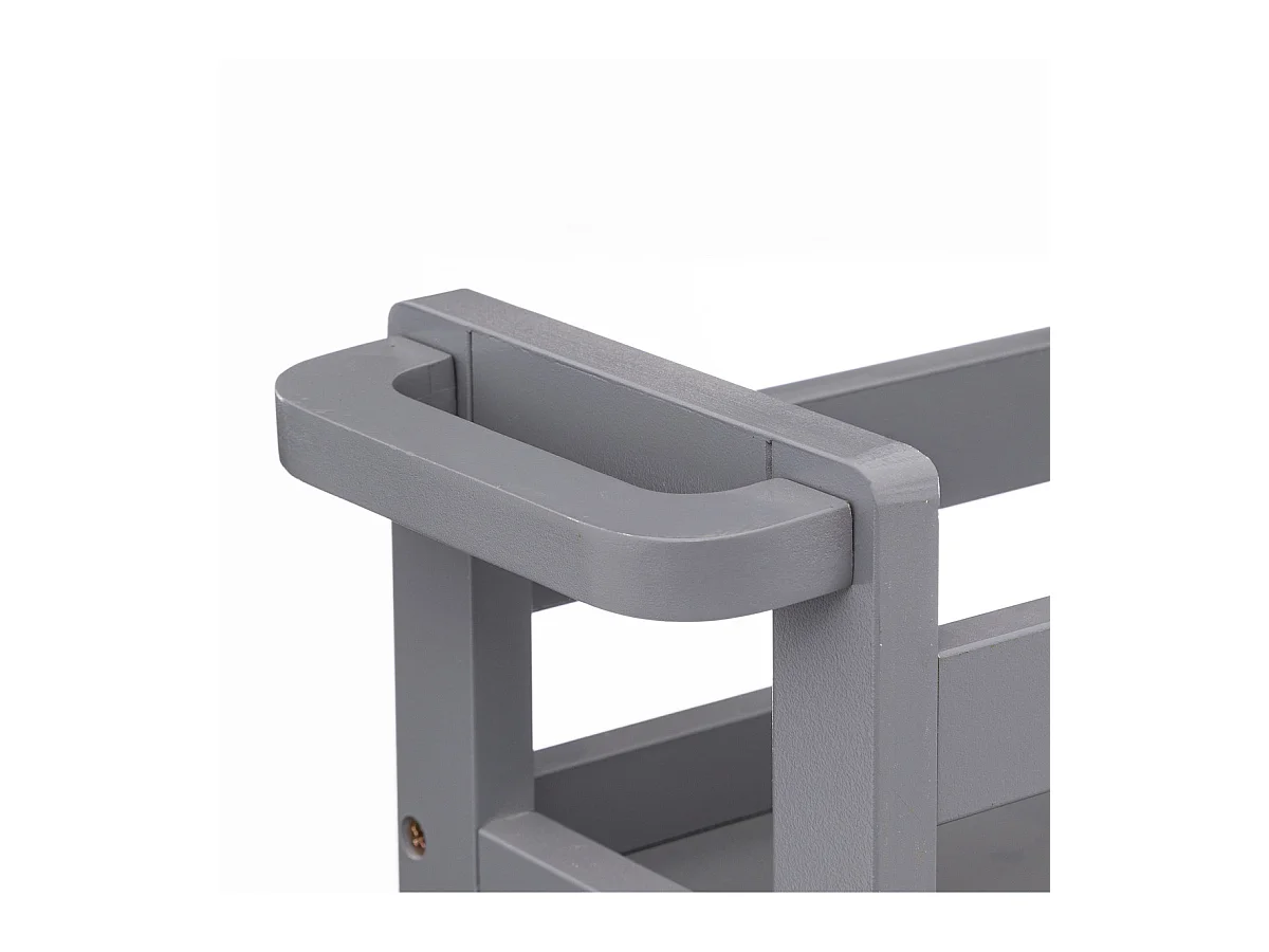 Desserte roulante 3 niveaux Gris Galet H 75 cm idéale pour les petits espaces