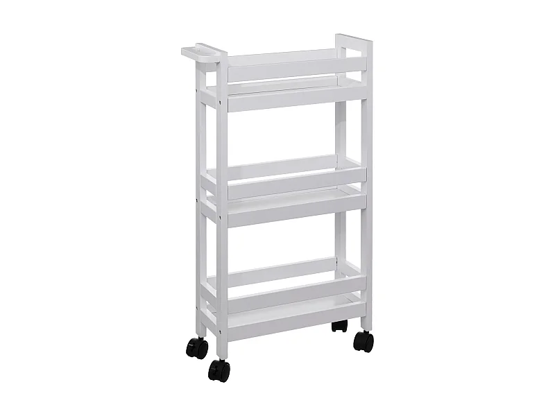Desserte roulante 3 niveaux Blanc Coton H 75 cm idéale pour les petits espaces