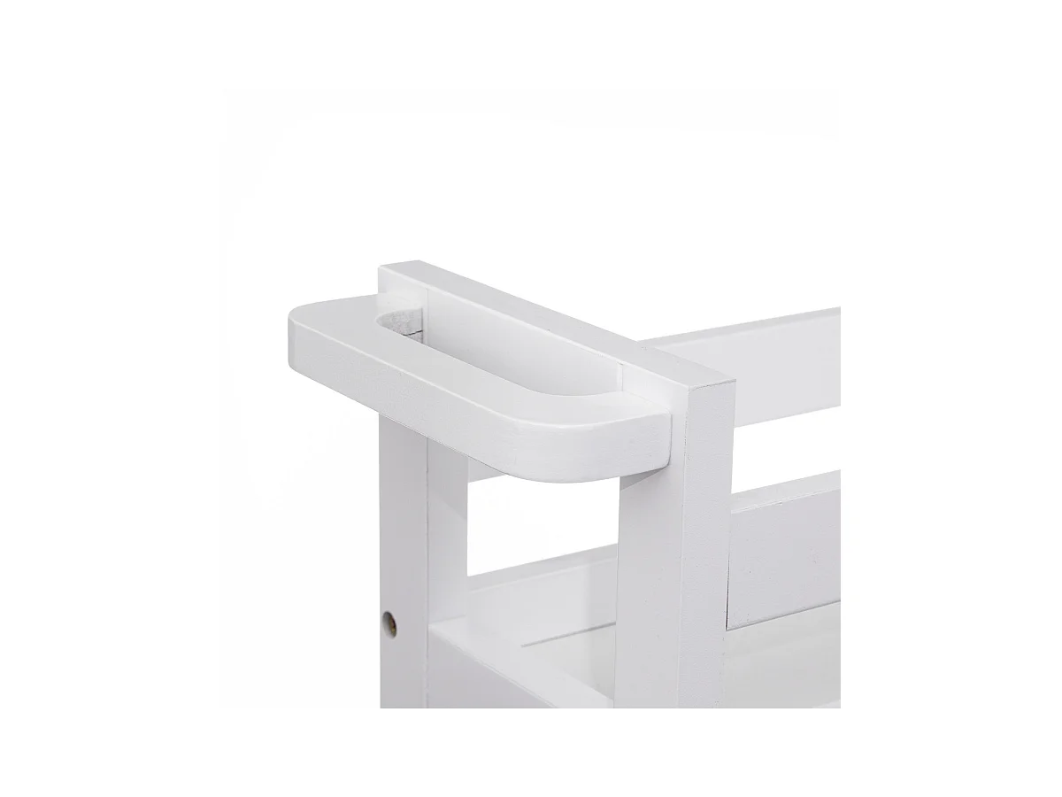 Desserte roulante 3 niveaux Blanc Coton H 75 cm idéale pour les petits espaces