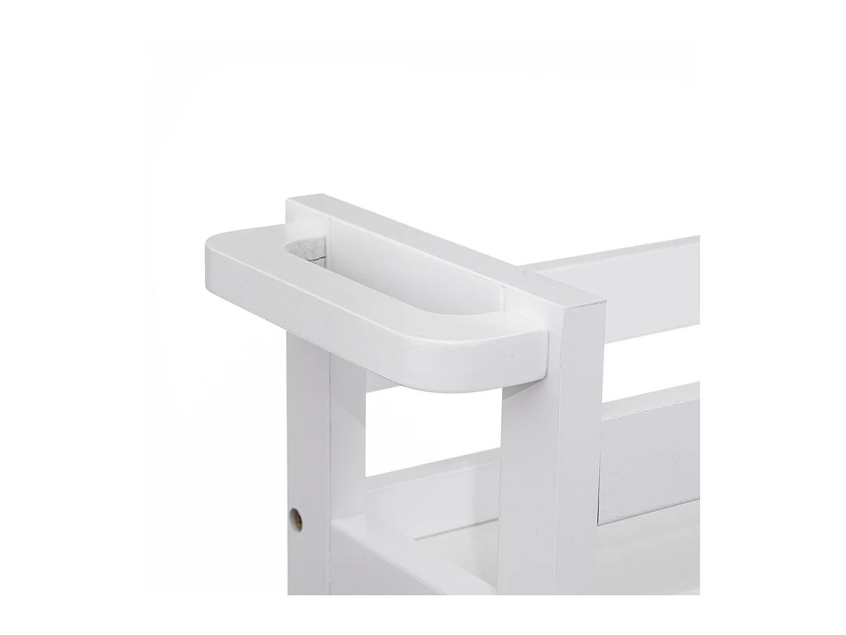 Desserte roulante 3 niveaux Blanc Coton H 75 cm idéale pour les petits espaces