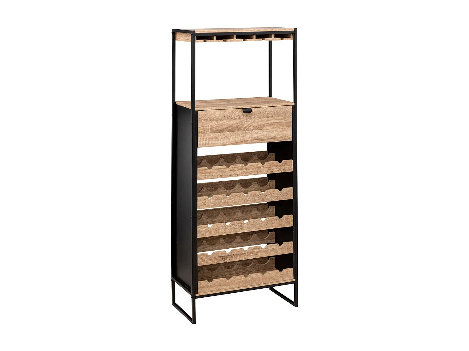 Meuble de Bar Range Bouteilles et Porte Verres  H 160 cn