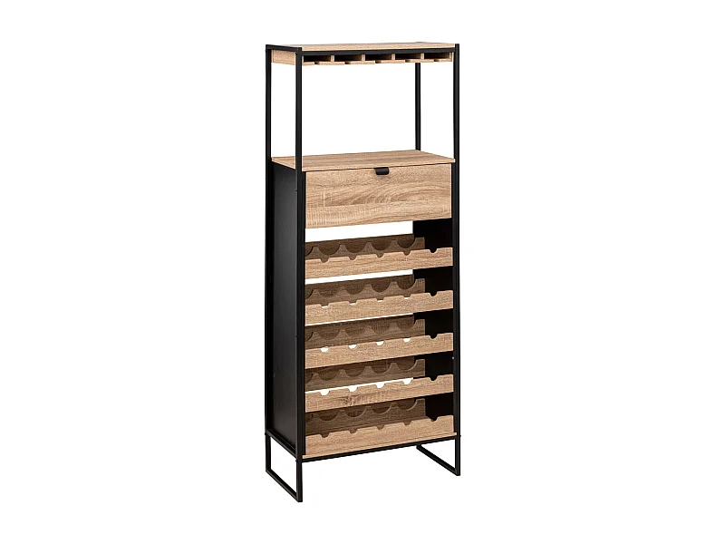 Meuble de Bar Range Bouteilles et Porte Verres  H 160 cn