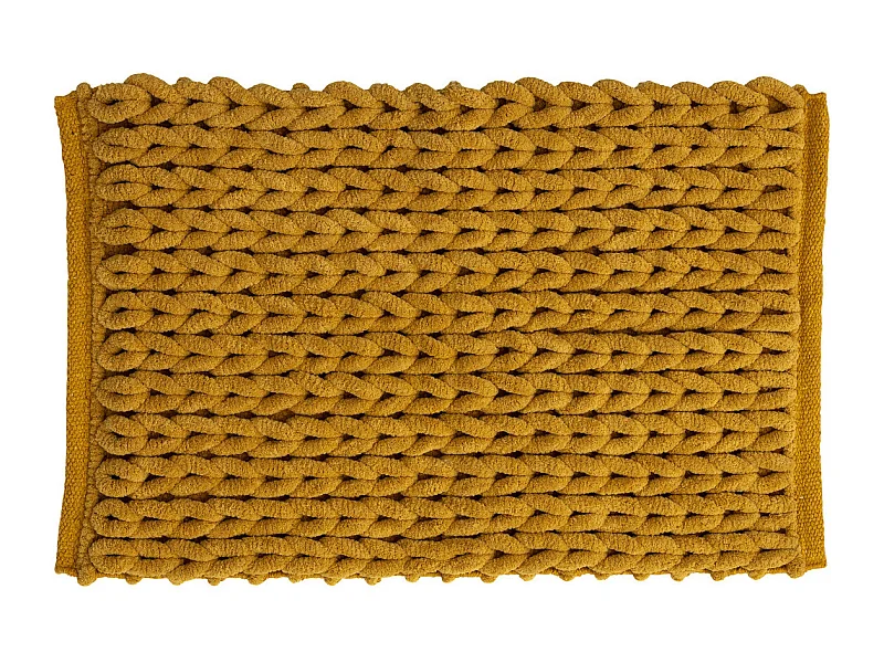 Tapis de Salle de Bain épais Jaune moutarde 50 x 75 cm