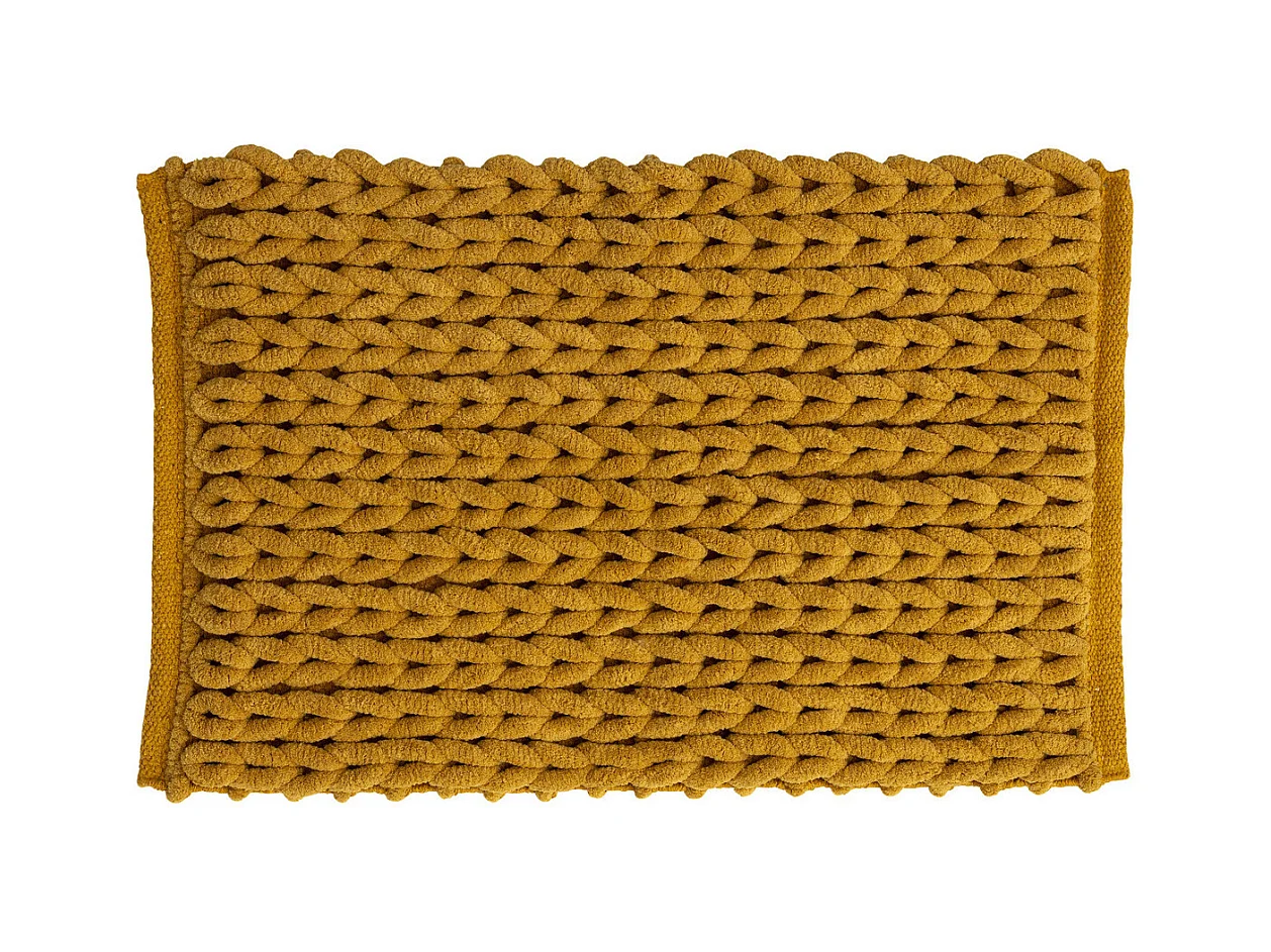 Tapis de Salle de Bain épais Jaune moutarde 50 x 75 cm