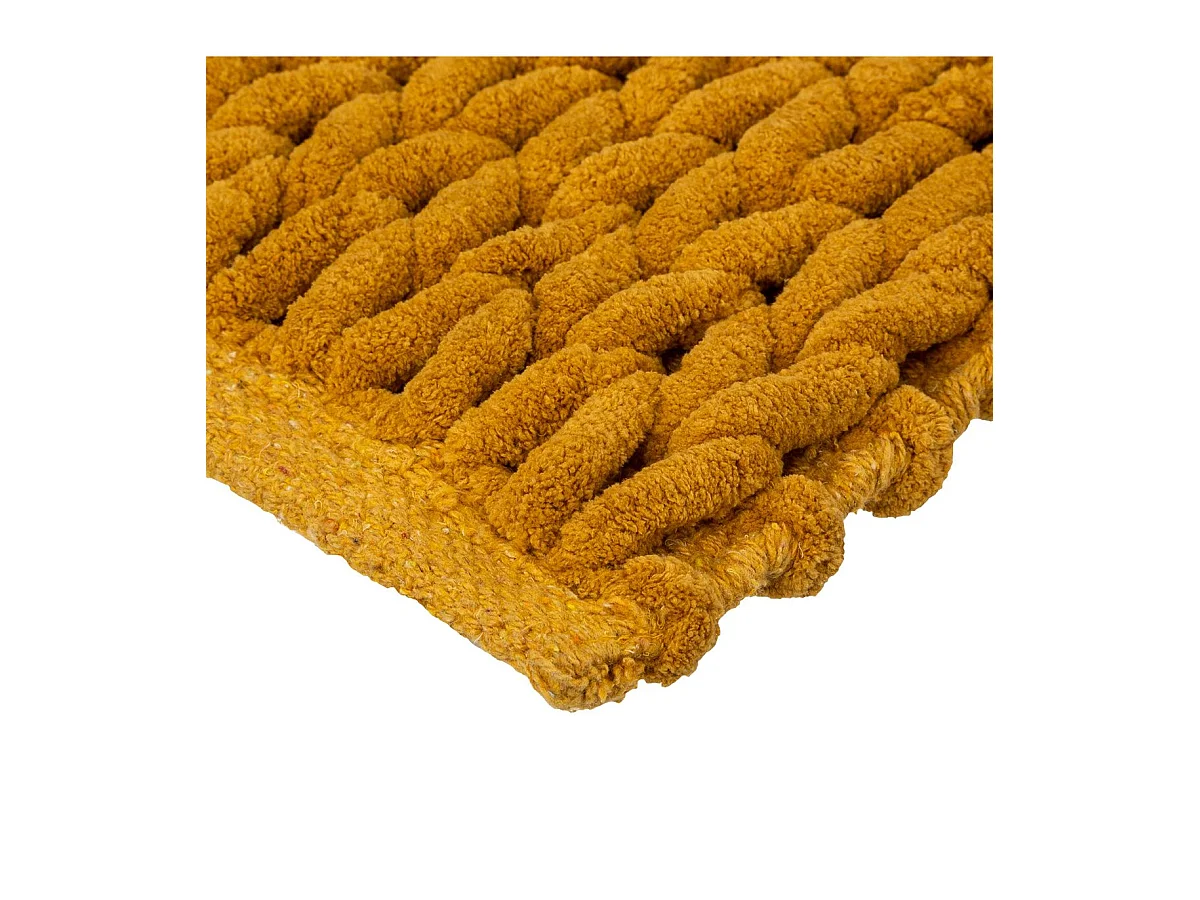 Grand Tapis de Salle de Bain épais Jaune moutarde 50 x 120 cm