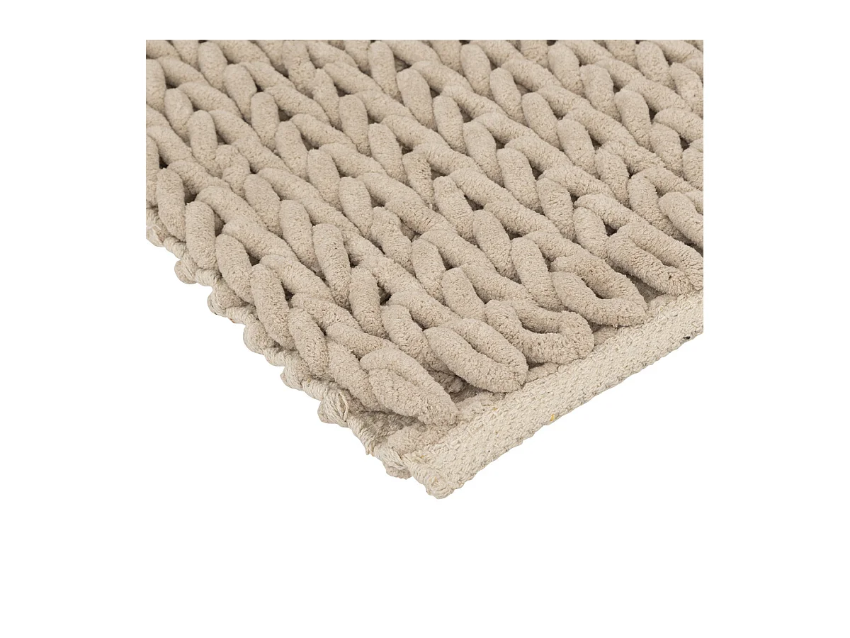 Grand Tapis de Salle de Bain épais Beige 50 x 120 cm