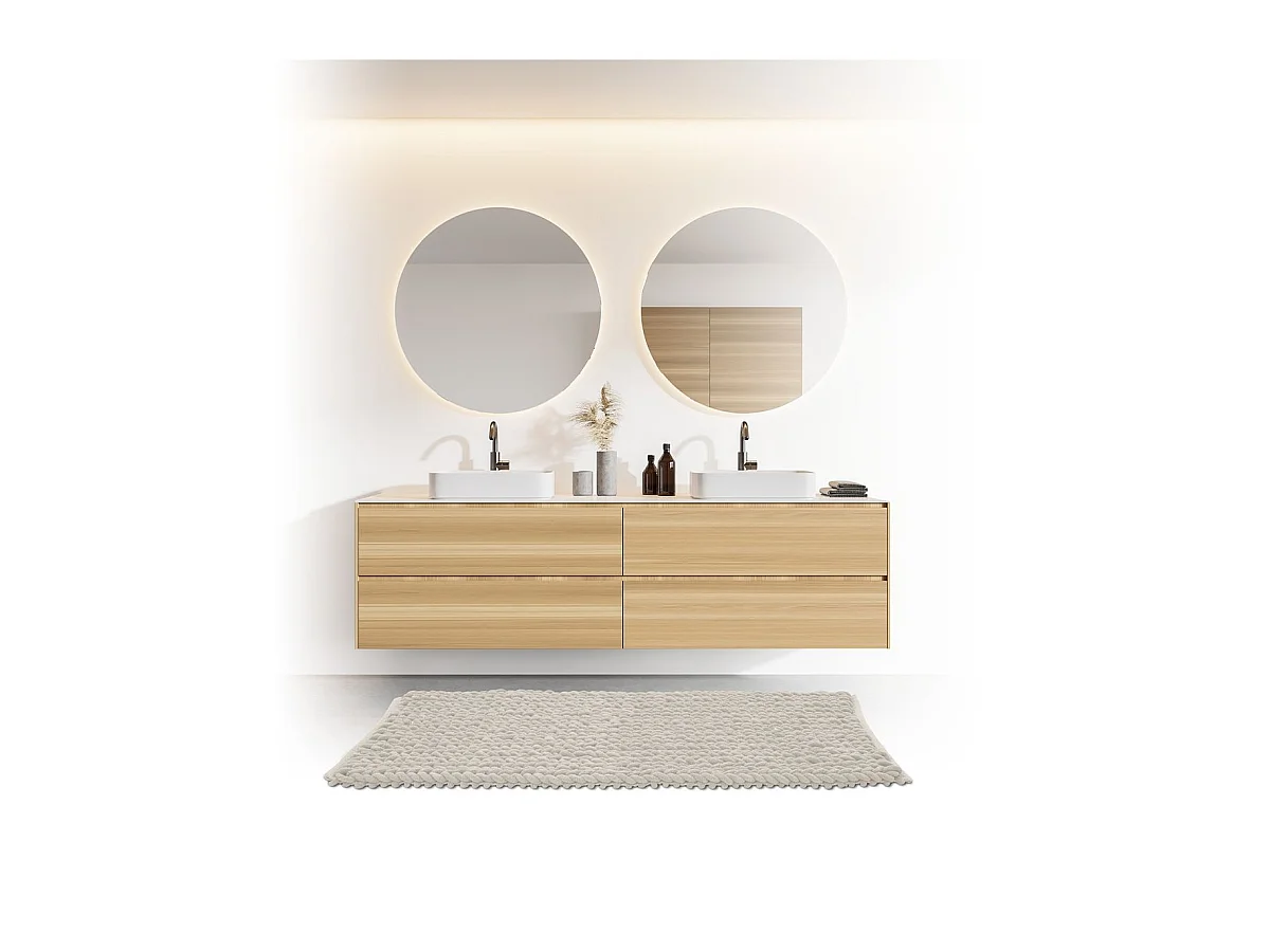 Grand Tapis de Salle de Bain épais Beige 50 x 120 cm