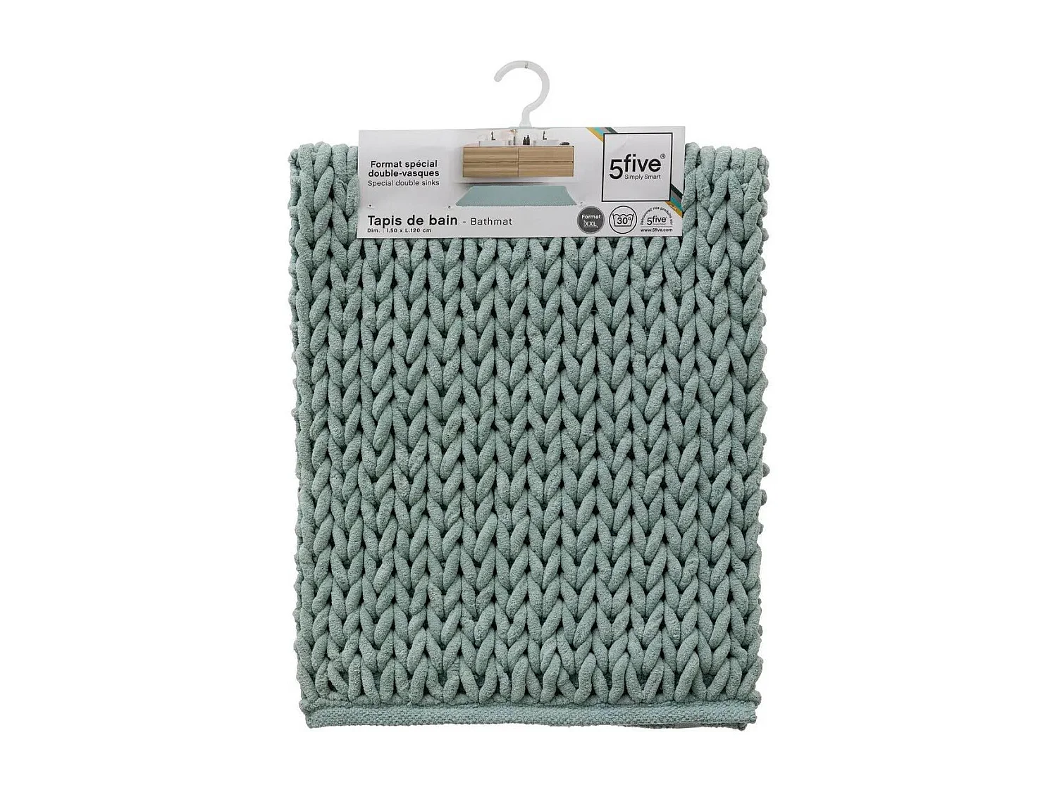 Grand Tapis de Salle de Bain épais Vert 50 x 120 cm