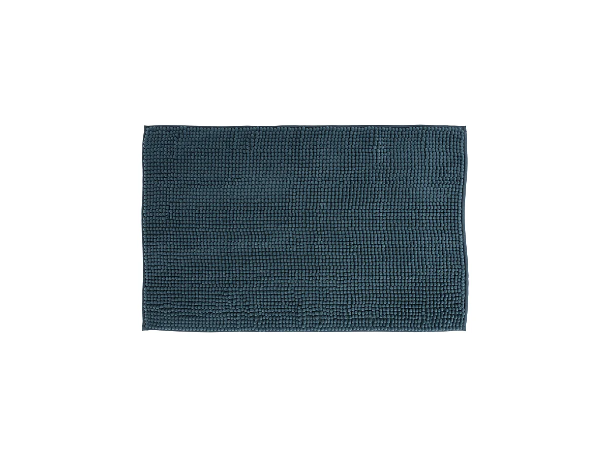 Tapis de Salle de bain Bleu chenille 50 x 80 cm