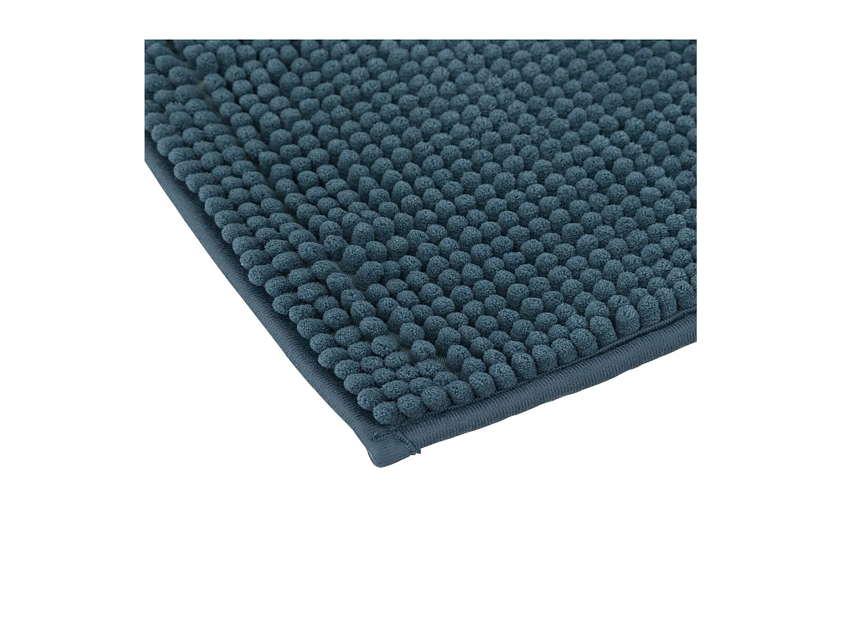 Tapis de Salle de bain Bleu chenille 50 x 80 cm