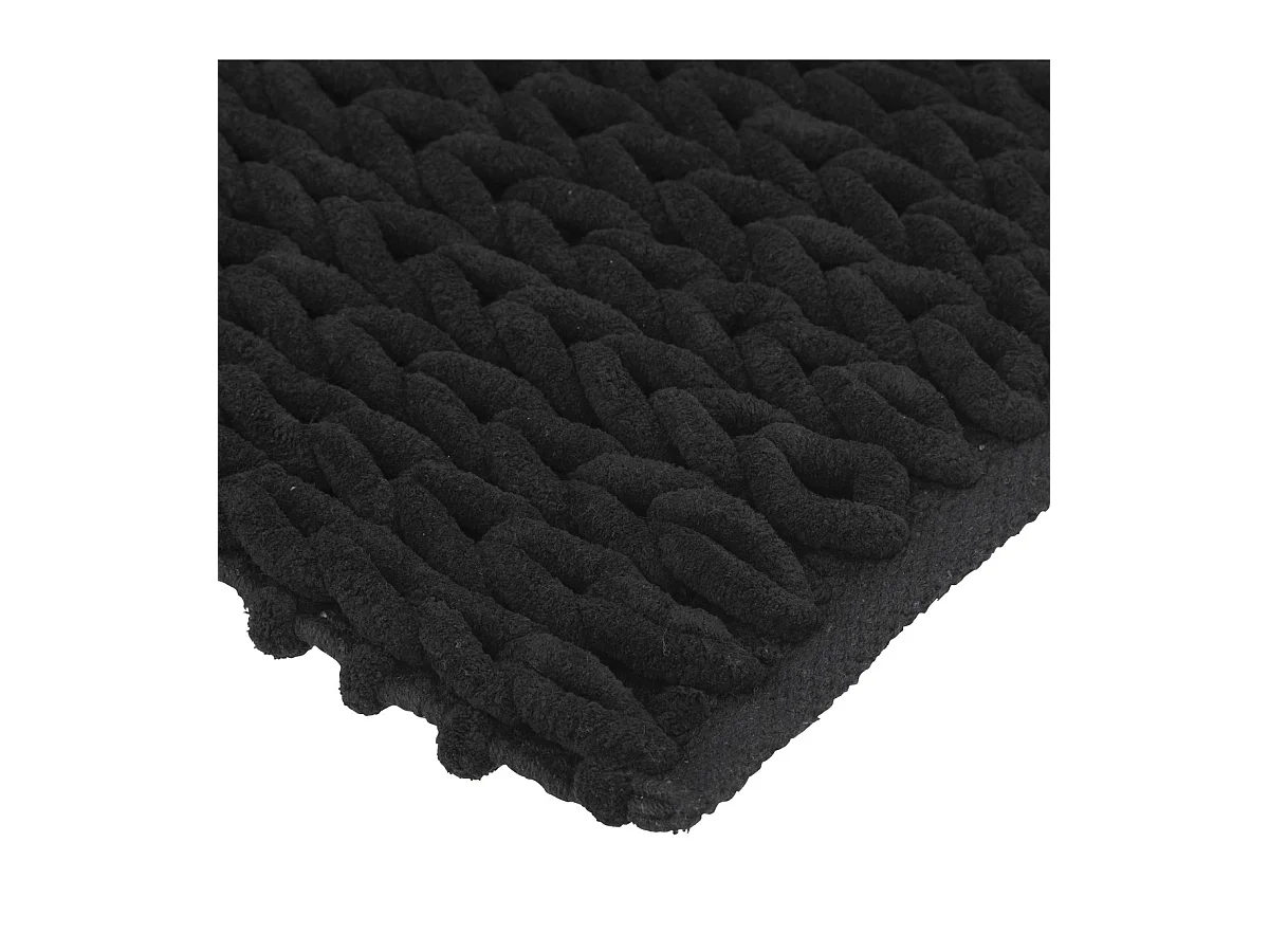 Grand Tapis de Salle de Bain épais Noir 50 x 120 cm