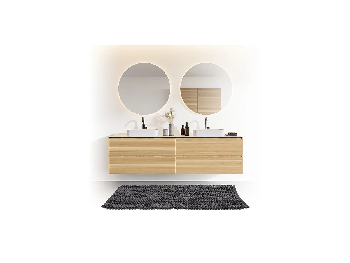 Grand Tapis de Salle de Bain épais Noir 50 x 120 cm