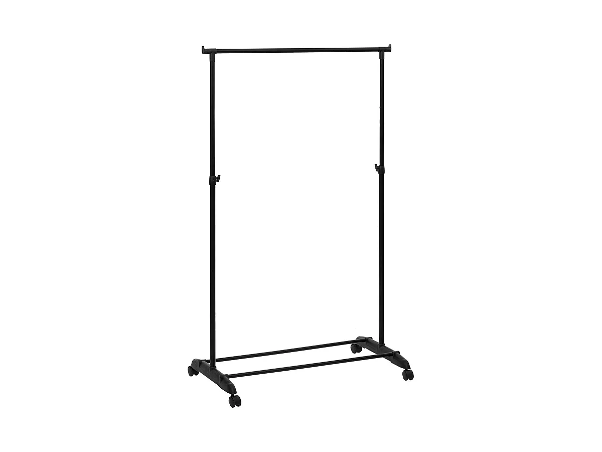Penderie Portant à vêtements en métal noir extensible en hauteur H 160 cm