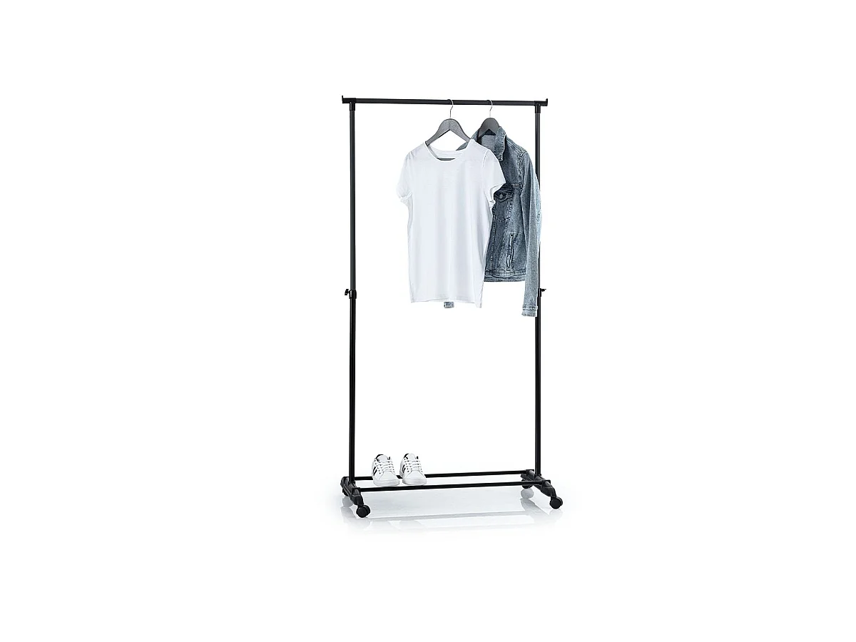 Penderie Portant à vêtements en métal noir extensible en hauteur H 160 cm