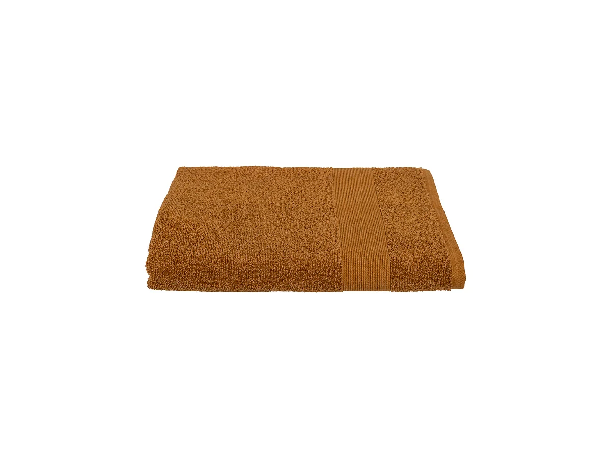 Drap de bain en Coton Marron cannelle tissu éponge 100 x 150 cm