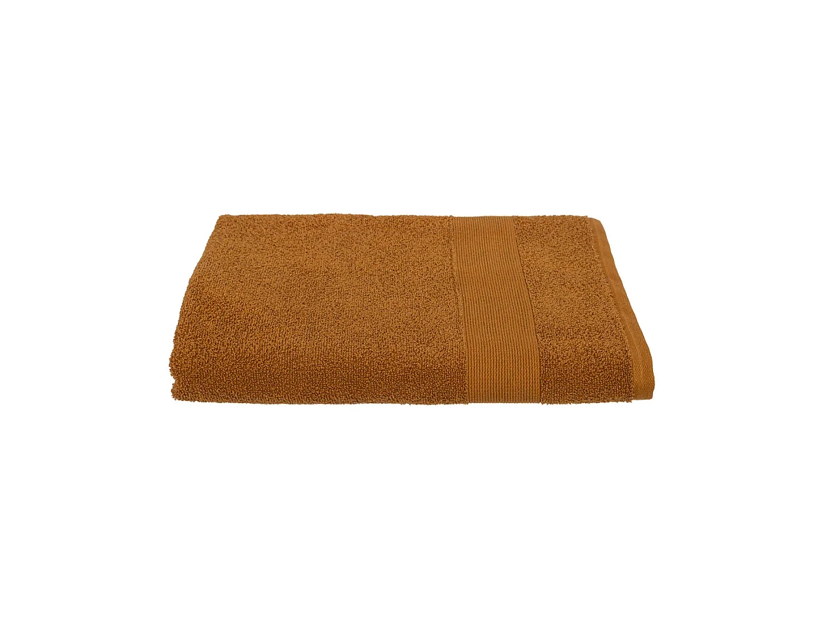 Drap de bain en Coton Marron cannelle tissu éponge 100 x 150 cm