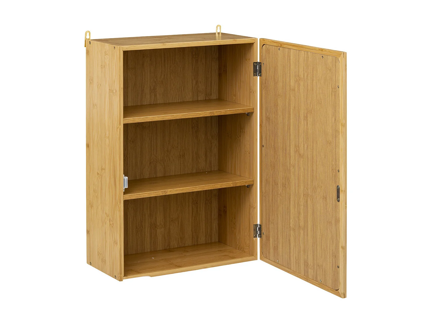 Meuble haut 1 porte Miroir et Étagères modulables en Bambou