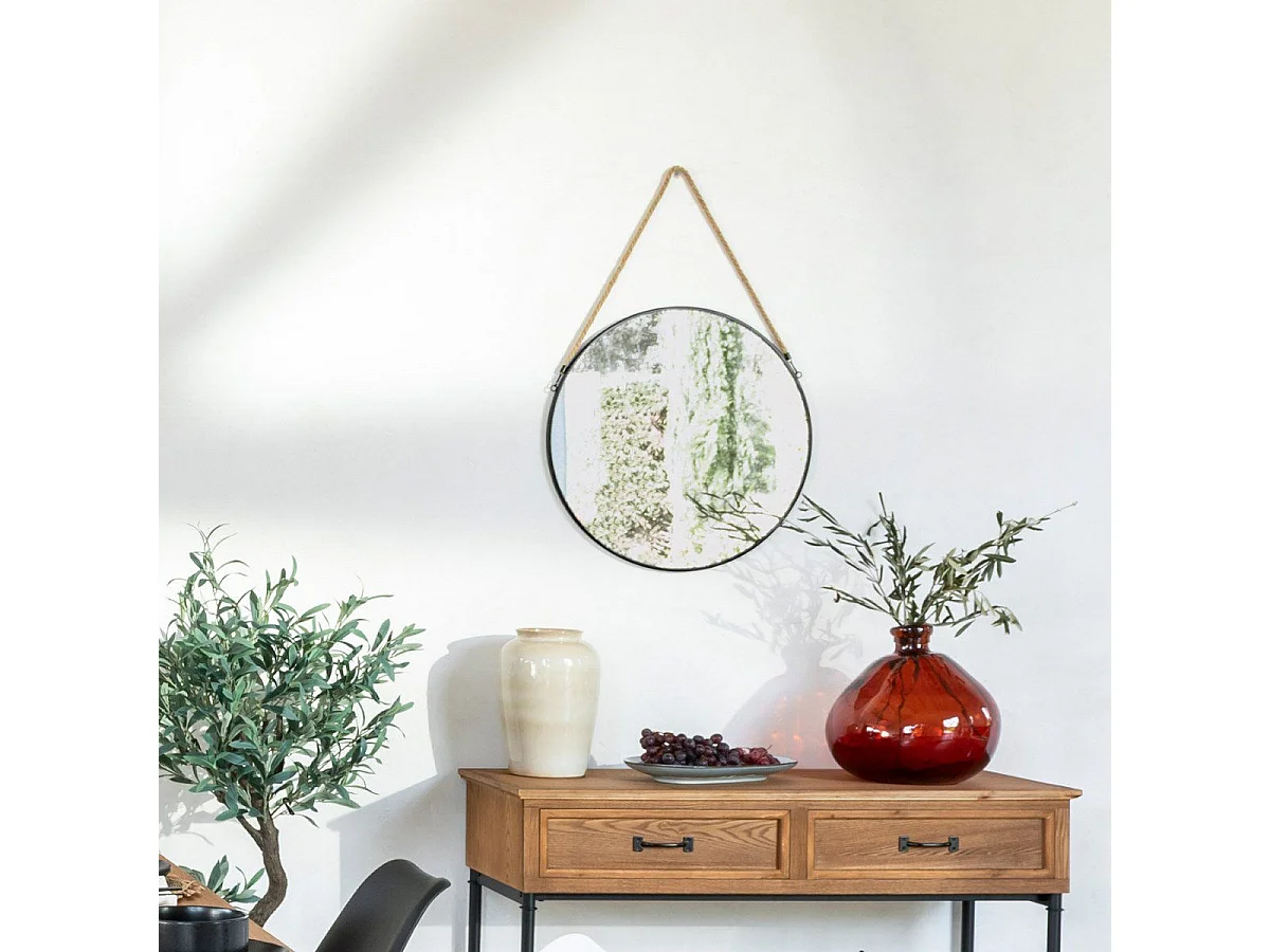 Vase rond en Verre recyclé Rouge Ambre H 33 cm