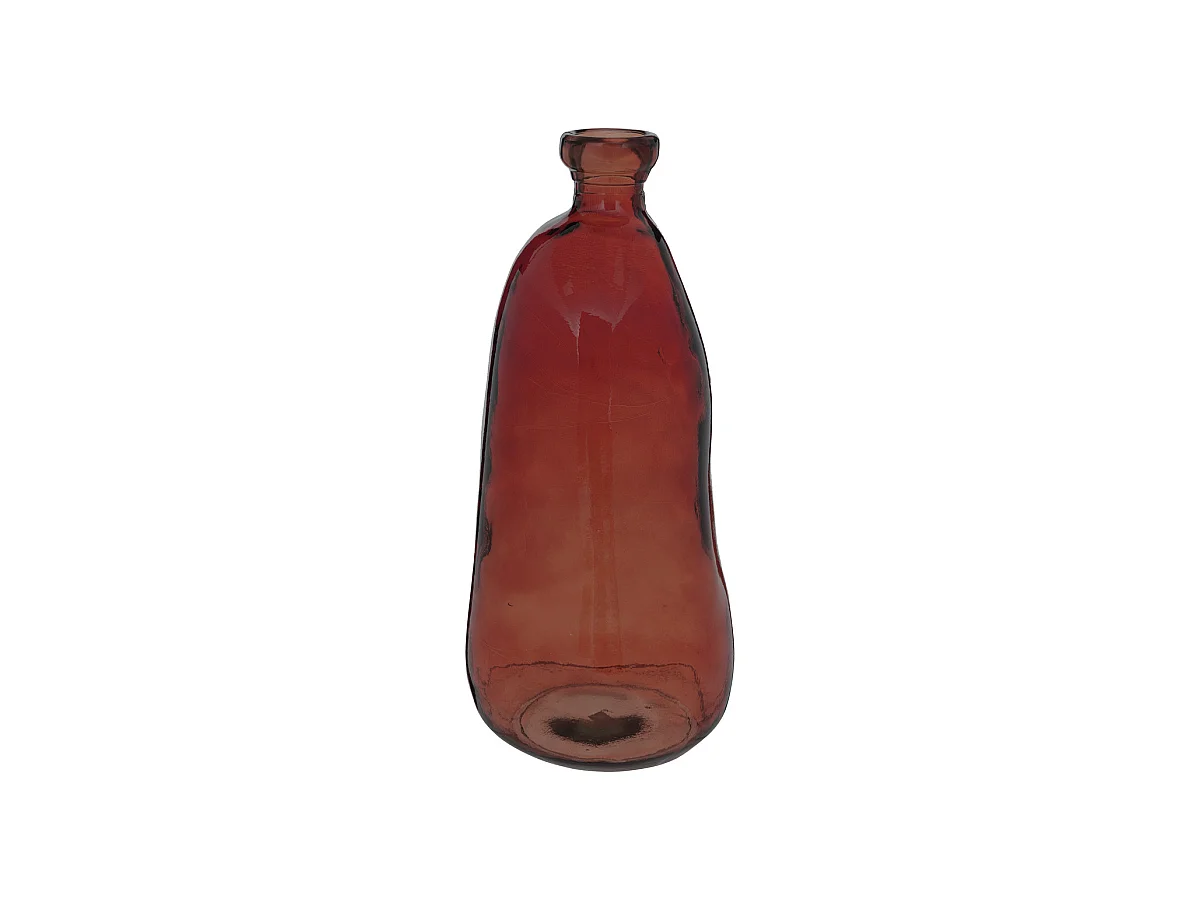 Vase bouteille en Verre recyclé Rouge Ambre H 51 cm