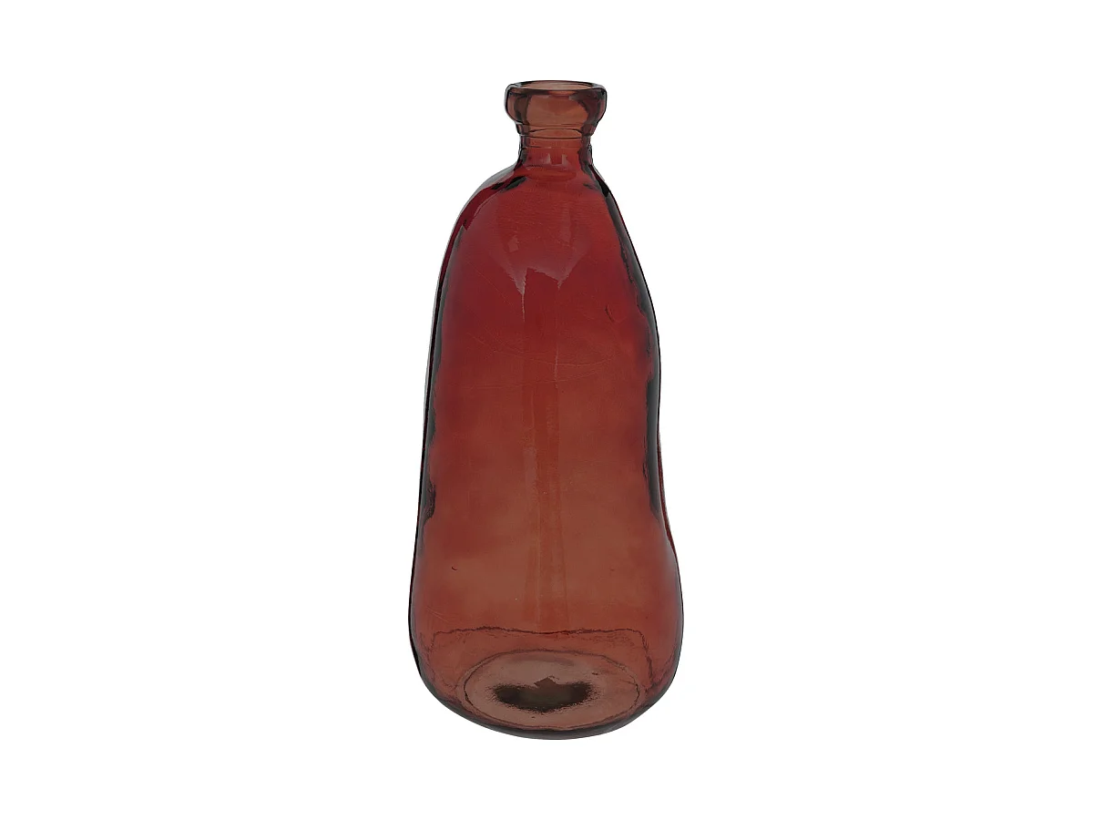 Vase bouteille en Verre recyclé Rouge Ambre H 51 cm
