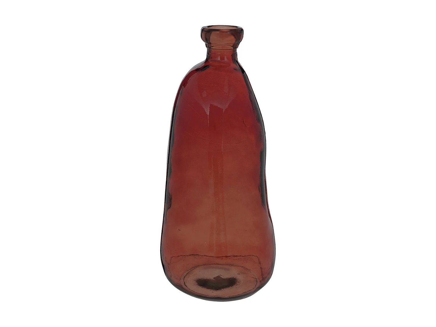 Vase bouteille en Verre recyclé Rouge Ambre H 51 cm