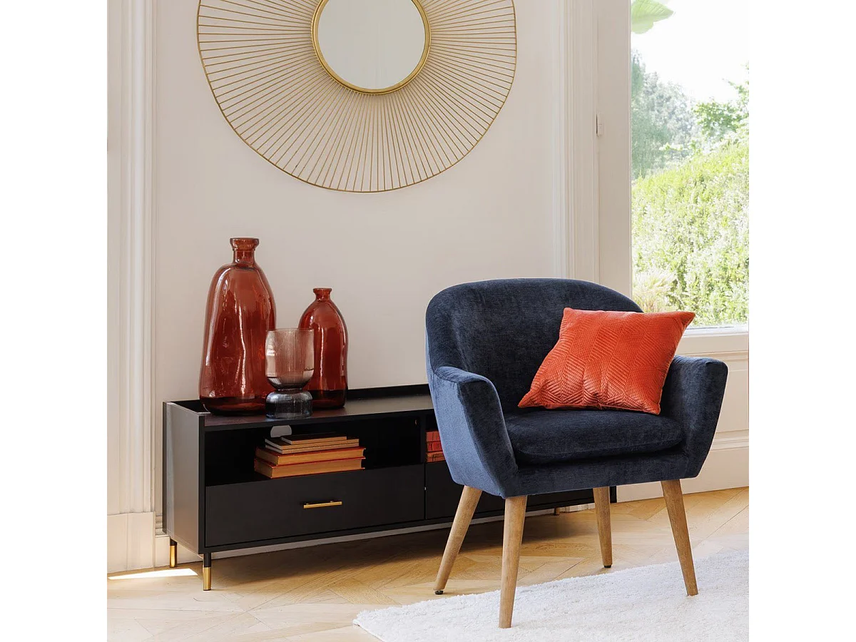 Vase bouteille en Verre  recyclé Rouge Ambre D 13 x H 35 cm