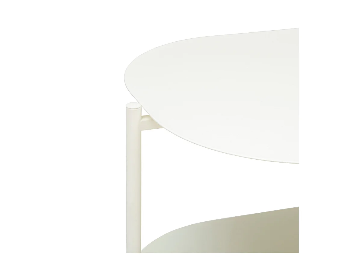 Table basse en métal Blanc Ivoire 100 x 50 cm