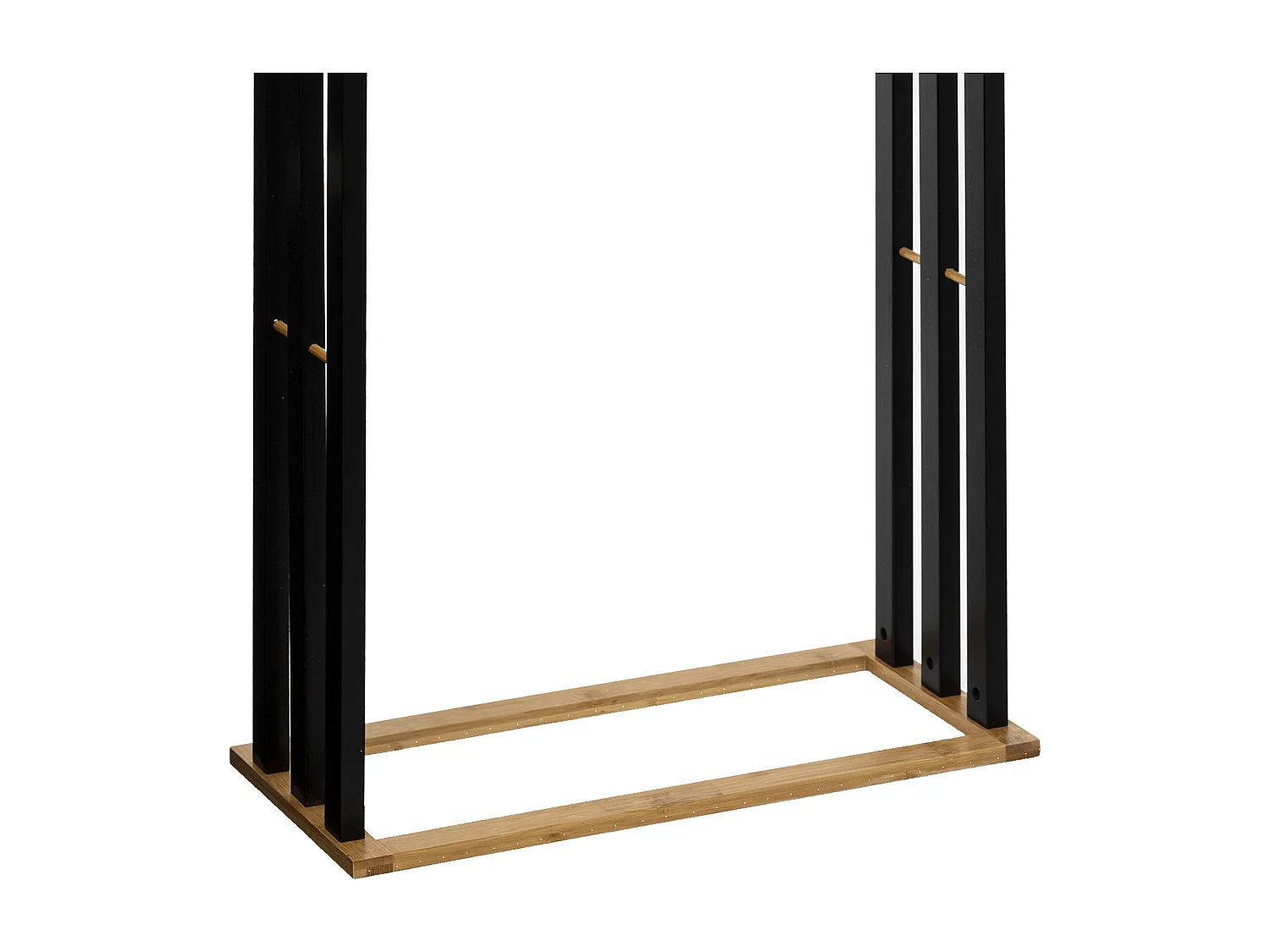 Porte-serviettes 3 Barres en Bambou et Bois Noir H 82 cm