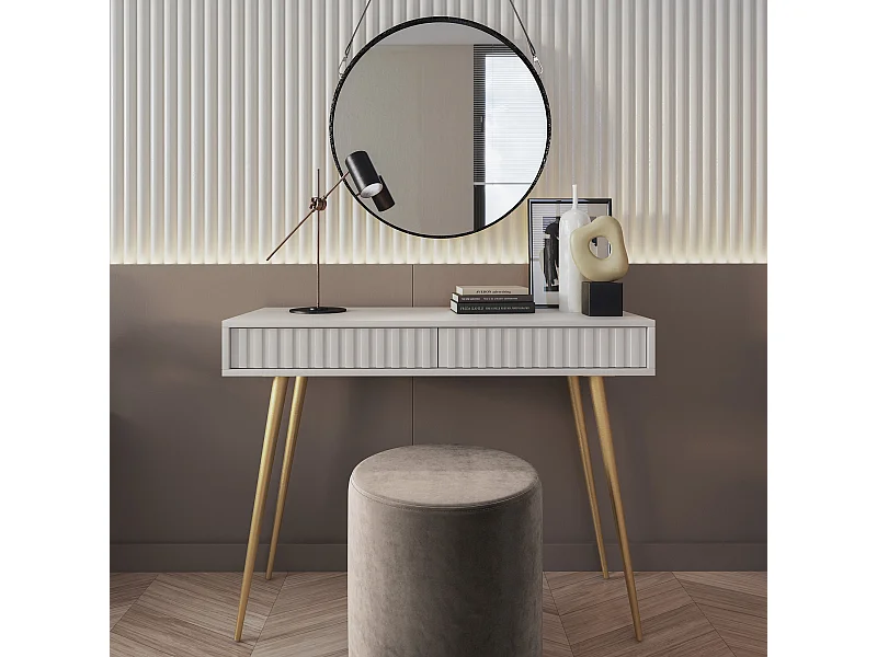 Coiffeuse -  104 cm - blanc - Bello