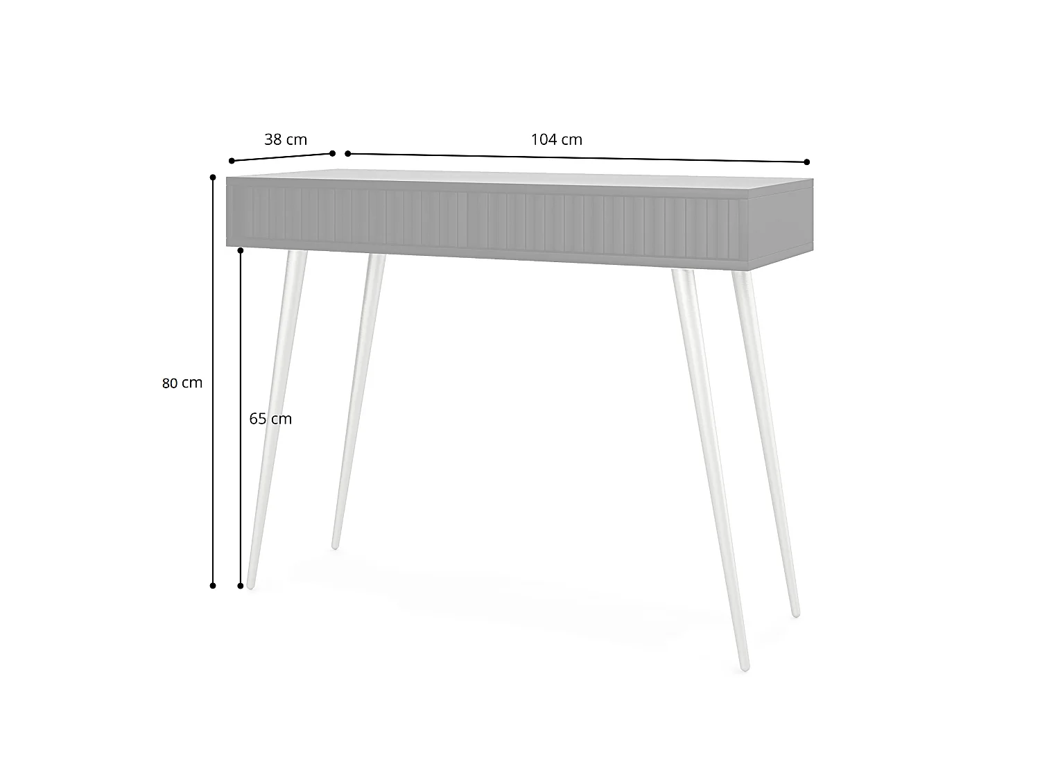 Coiffeuse -  104 cm - blanc - Bello