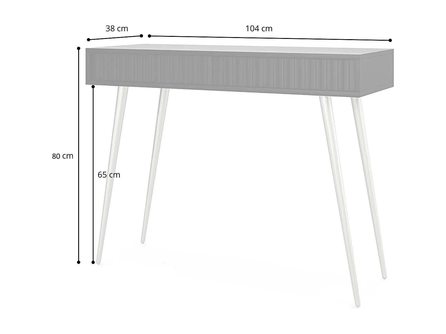 Schminktisch - 104 cm - weiß - Bello