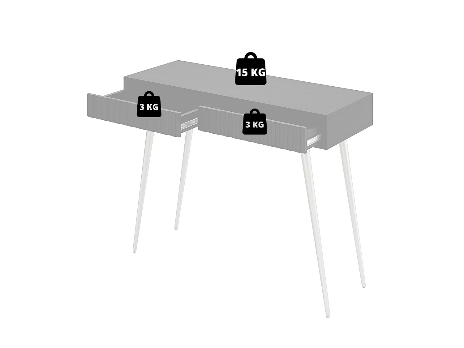 Kaptafel - 104 cm - zwart/wotan eiken - Bello