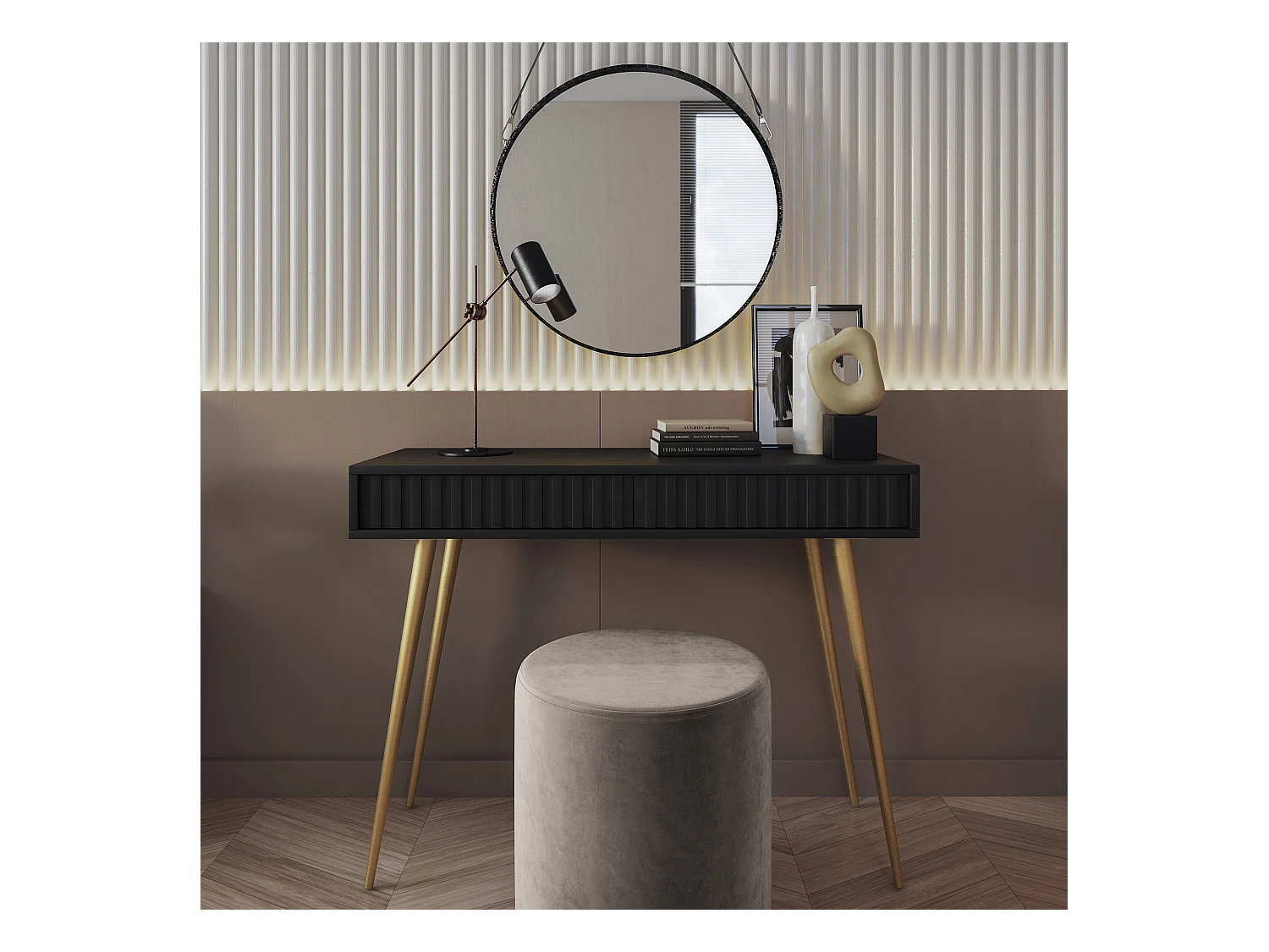 Coiffeuse -  104 cm - noir - Bello
