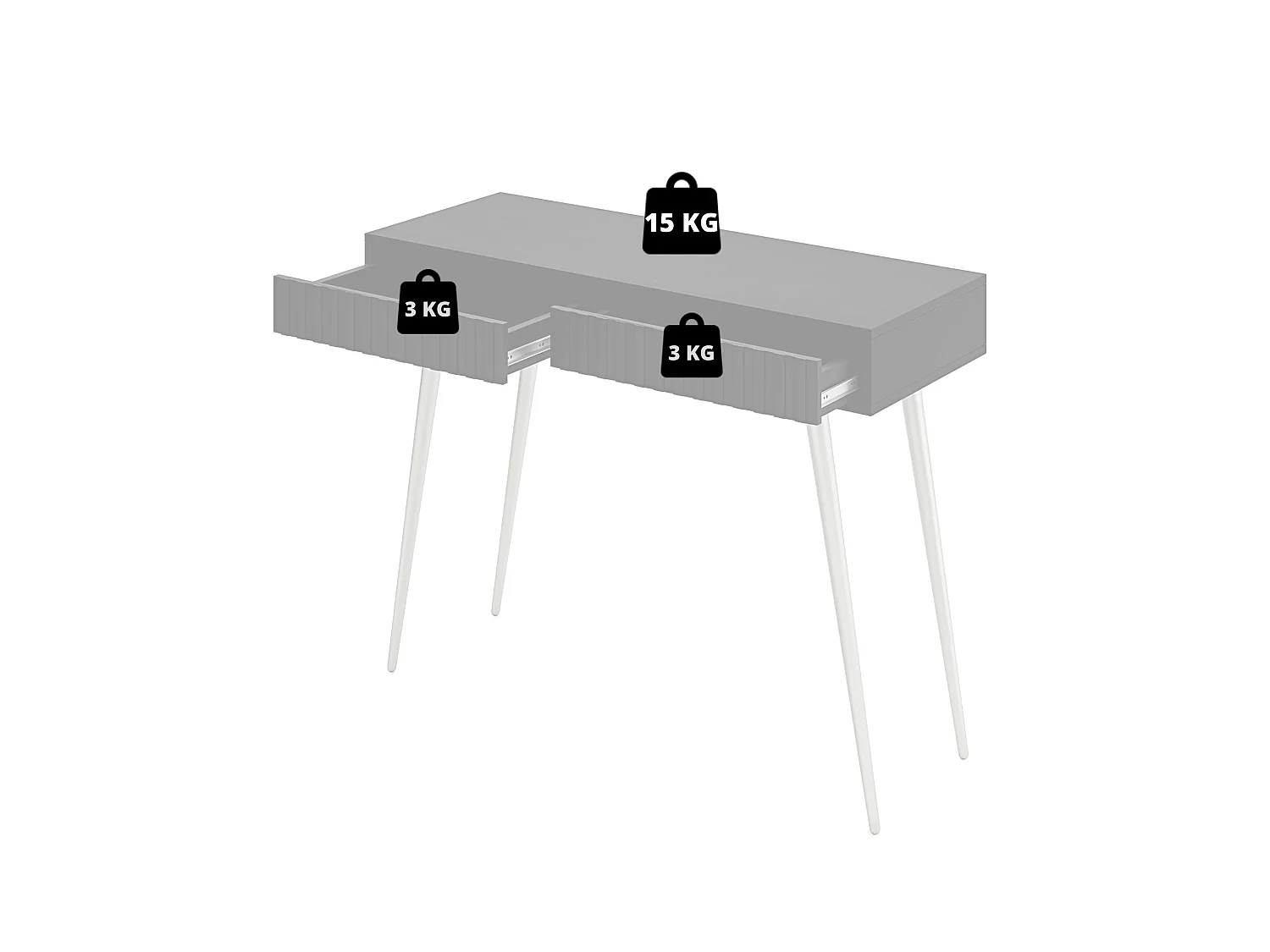 Coiffeuse -  104 cm - noir - Bello