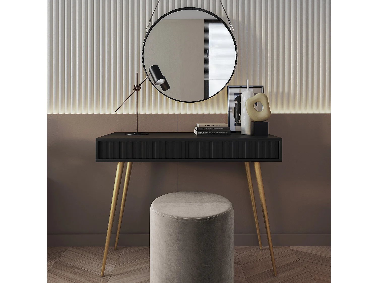 Coiffeuse -  104 cm - noir - Bello