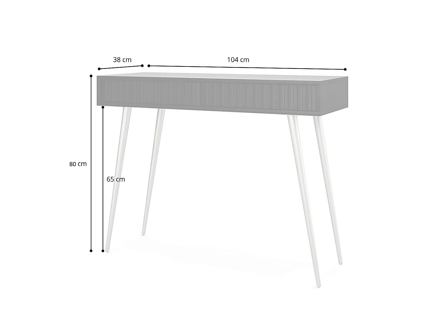 Coiffeuse -  104 cm - noir - Bello