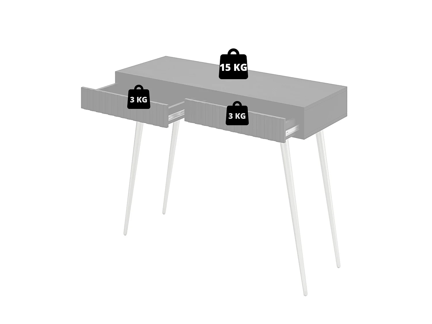 Coiffeuse -  104 cm - noir - Bello