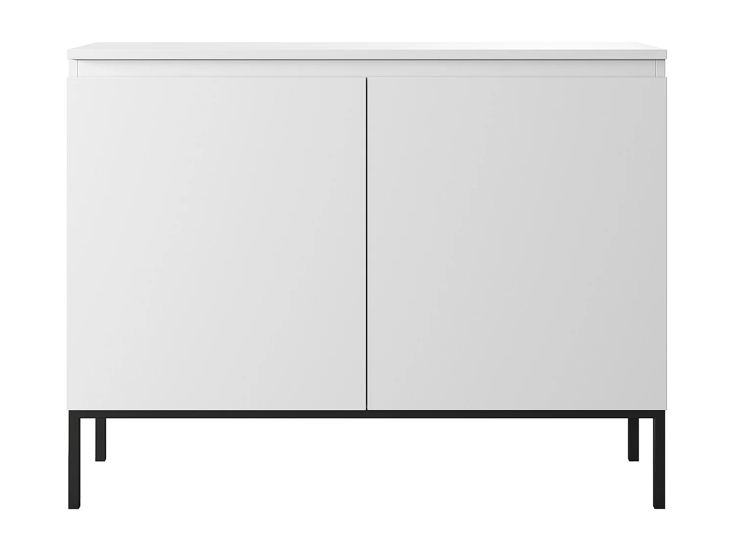 Zweitürige Kommode - 100 cm - weiß mit schwarzen Beinen - Bemmi