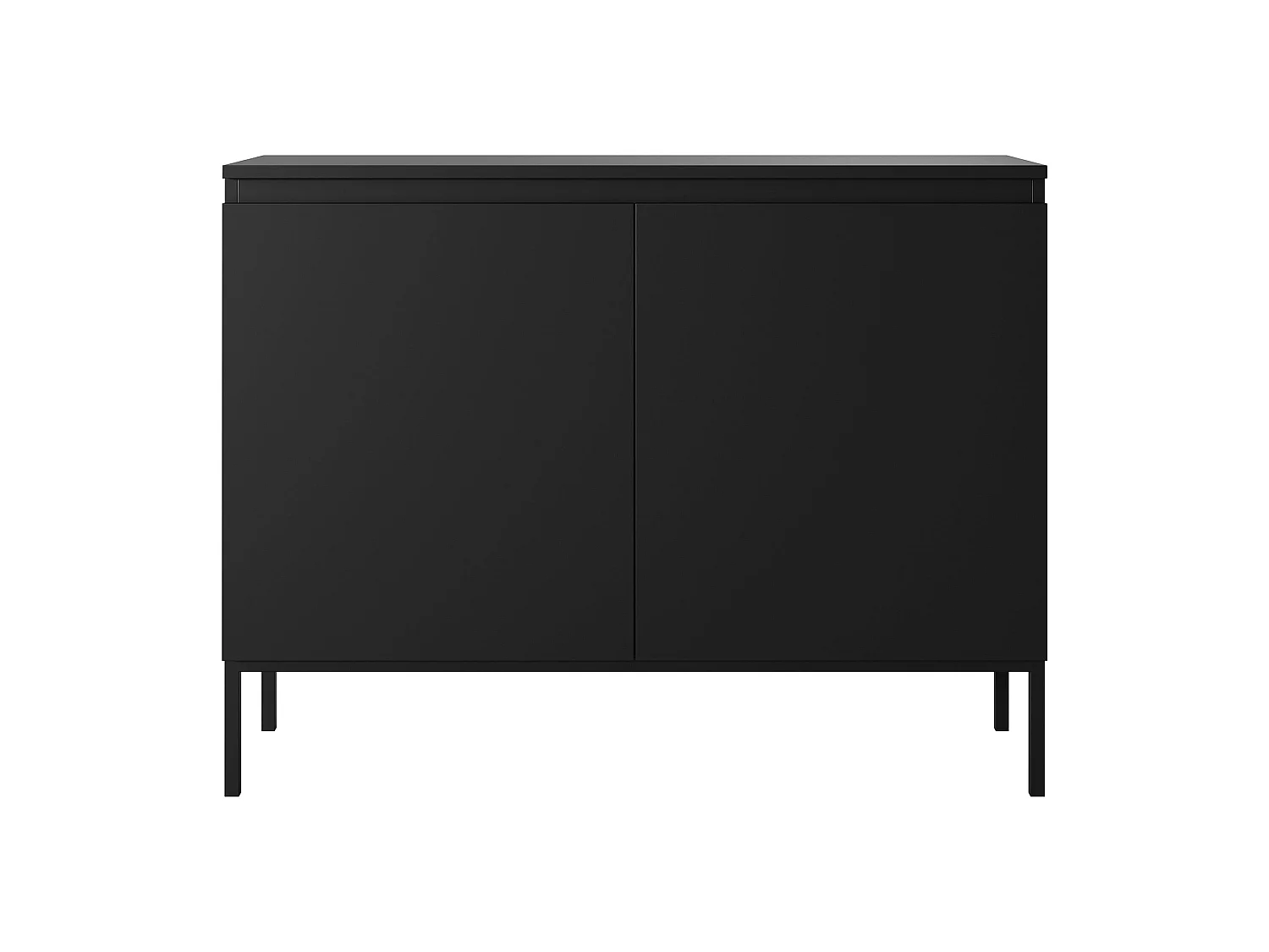Commode à deux portes - 100 cm - noir avec pieds noirs - Bemmi