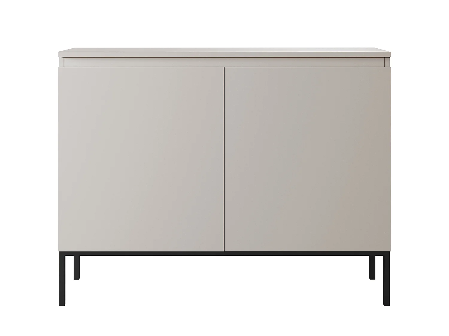 Sideboard Kommode 2-türig - 100 cm - mit schwarzen Beinen - Taupe (Graubeige) - BEMMI